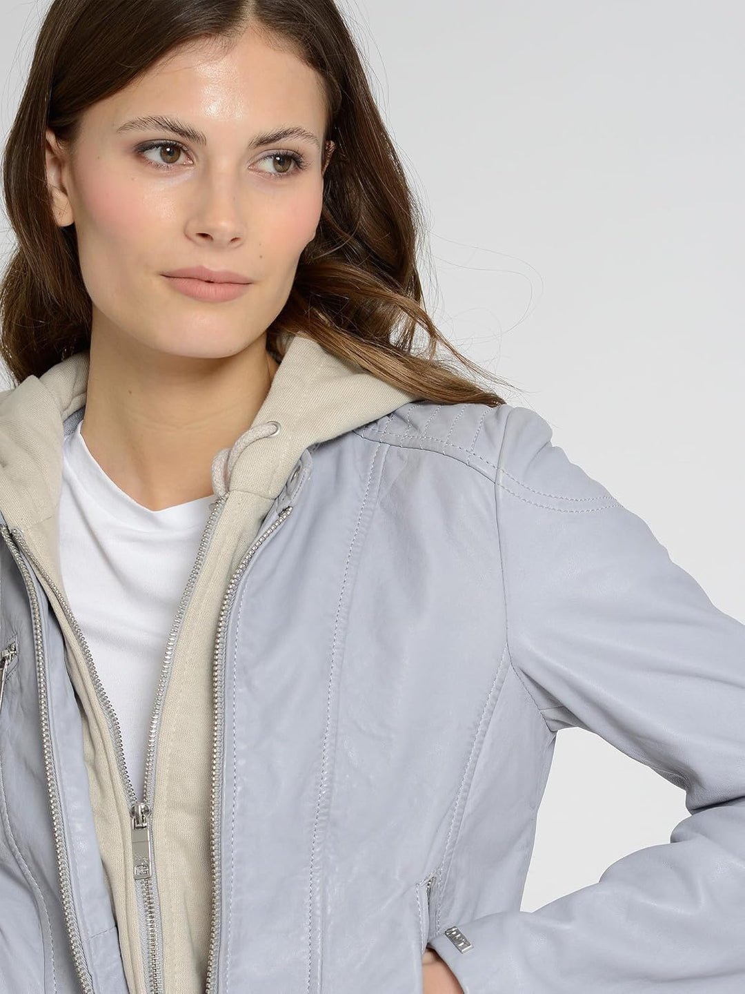 Maze Damen Lederjacke Mico Baby Blue XXL
