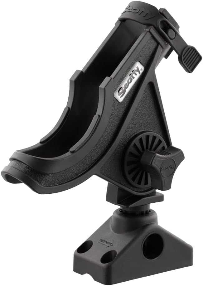 Scotty Baitcaster/Spinnrutenhalter mit 241 Seitendeck-Halterung Schwarz, Schwarz