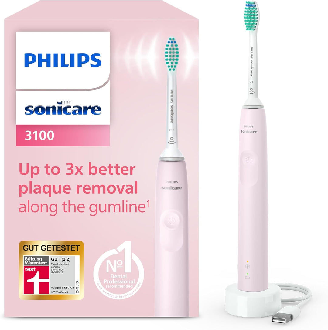 Elektrische Schallzahnbürste Philips Sonicare 3100 Series, mit integriertem Drucksensor, SmarTimer u