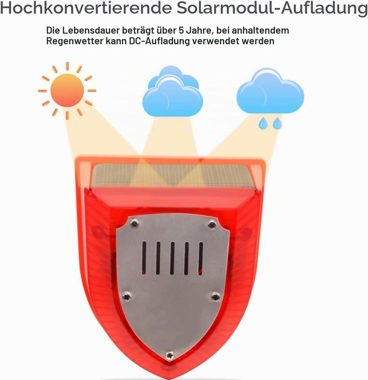 Solar-Wasserstandsalarm, Dual-Sonde Hoch-/Niedrigwasser-Sensor, 129 dB Einstellbarer Stroboskop-Alar
