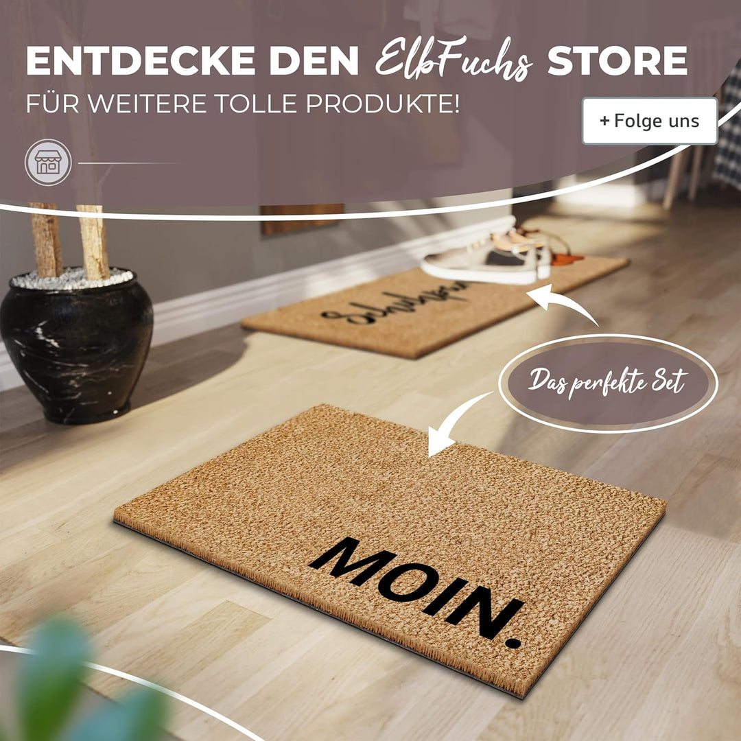 Kokos Fussmatte 60x40cm Moin I Extra strapazierfähige & rutschfeste Kokosmatte I Für den Innen- & üb