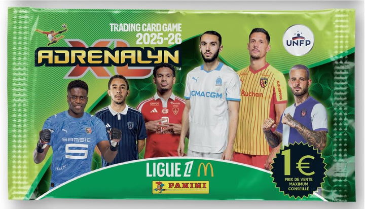 Panini ADRENALYN Ligue 1 McDonald's 2025-2026 Trading Cards Game Starterpaket (Ordner + 4 Hüllen)