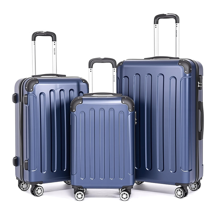 3tlg Kofferset, Trolley Koffer Reisekofferset, (55/66/76CM), Handgepäck Koffer, 360°drehbare Hartsch