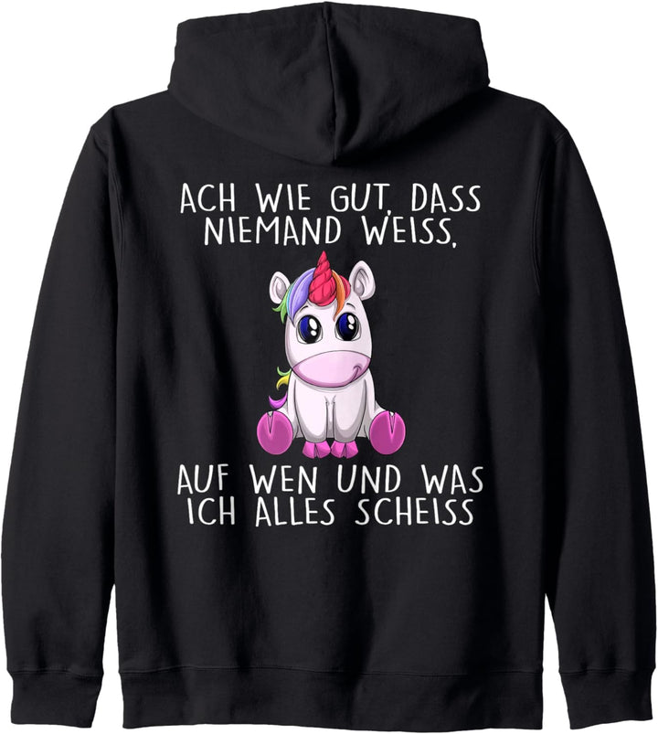 ach wie gut dass niemand weiss auf wen und was ich alles Kapuzenjacke
