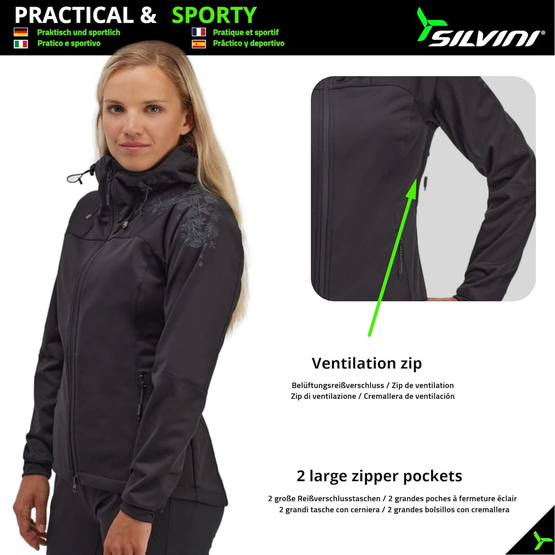 SILVINI Lano Damen Softshelljacke mit Kapuze Softshelljacke für Damen Softshelljacke Damen wasserdic