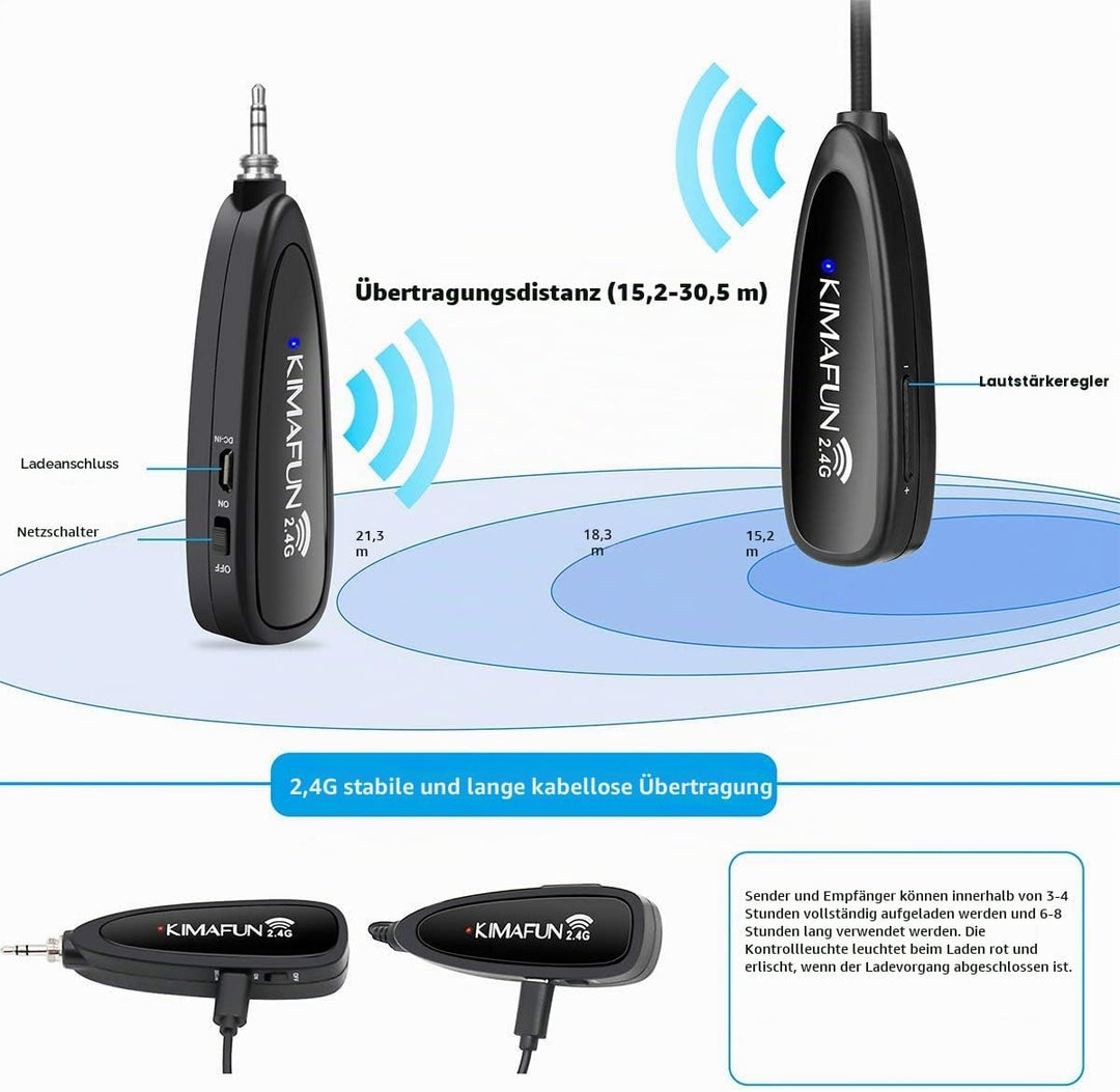 Drahtloses Fitness-Mikrofon-Headset, KIMAFUN Schweissfestes Wasserdichtes Headset-Mikrofon mit Wiede