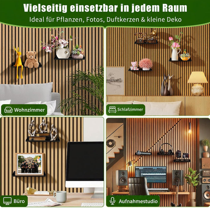 2er Set Regal für Akustikpaneele Ohne Bohren wandpaneele Zubehör | Regal für Vertikale Horizontale P