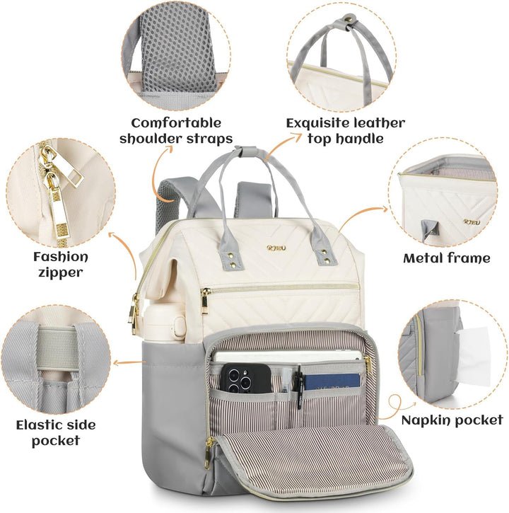 RJEU Rucksack Damen,Schulrucksack Mädchen Teenager Schulranzen Schultasche für Studium Universität S