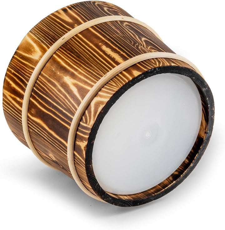 SAUNAINTER Sauna Eimer mit Kelle - Saunazubehör Set, Yakisugi Japan Stil verkohltes Holz, Kunststoff