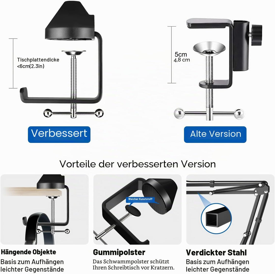 Mikrofon Arm,Aokeo AK-35 Mikrofon Ständer Arm für Blue Yeti,Blue Snowball,HyperX QuadCast,SoloCast,E