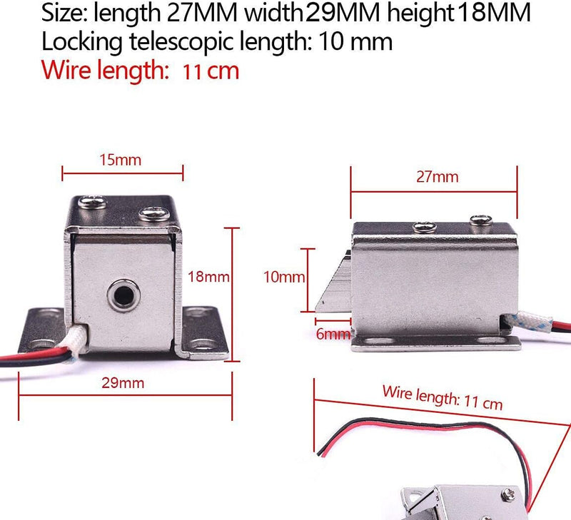 ATOPLEE 4 Stück DC 12V Mini Elektromagnetische Magnetschlösser für Schublade Schrank 27x29x18mm