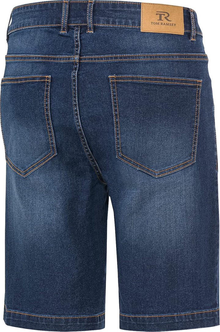Tom Ramsey Herren Sommer-Jeansbermudas, Herrenhose mit flexiblem Bund aus leichtem Jeansstoff, als L
