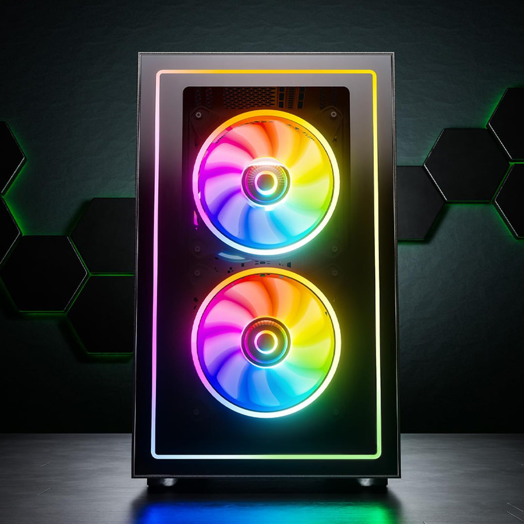 GameMachines Nova, mATX PC Gaming Gehäuse, inklusive 3 A-RGB Lüfter, Nova