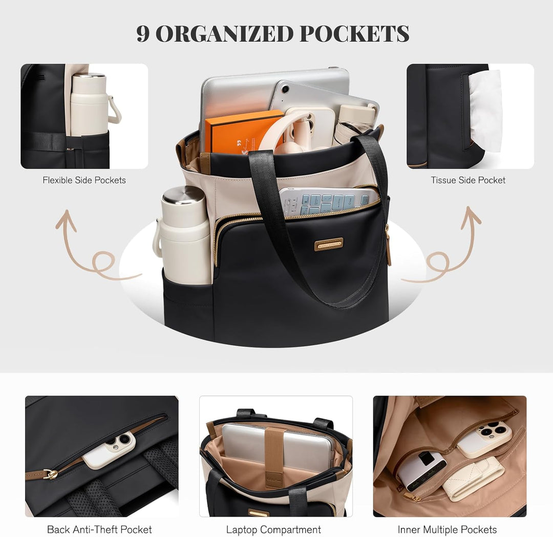 GOLF SUPAGS Convertible Laptop-Rucksack für Frauen Casual Daypack Notebook Tote Bag für Arbeit Hochs