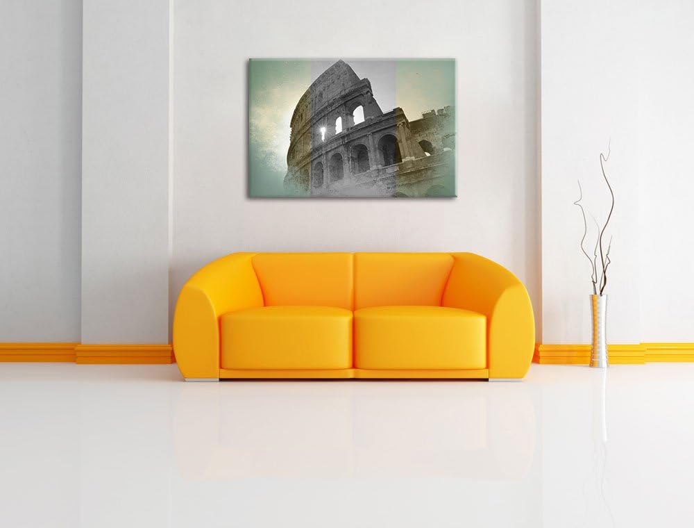 antikes Kolosseum in Rom schwarz/weiss Format: 100x70 auf Leinwand, XXL riesige Bilder fertig gerahm