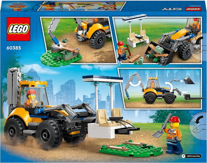 LEGO 60385 City Radlader Baufahrzeug, Bagger-Spielzeug für Kinder als Lernspielzeug mit Minifiguren,