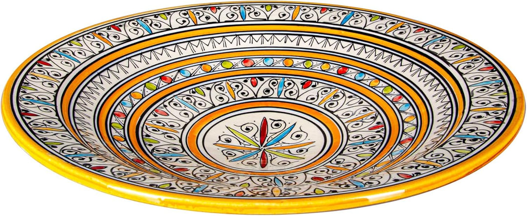 Orientalische Keramik-Obstschale Dikra aus Keramik Schale, Bunt 40 cm