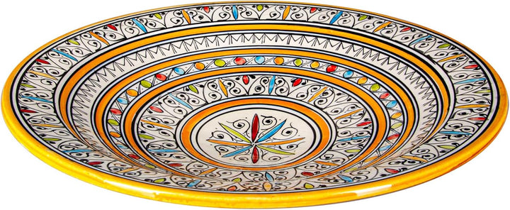 Orientalische Keramik-Obstschale Dikra aus Keramik Schale, Bunt 40 cm