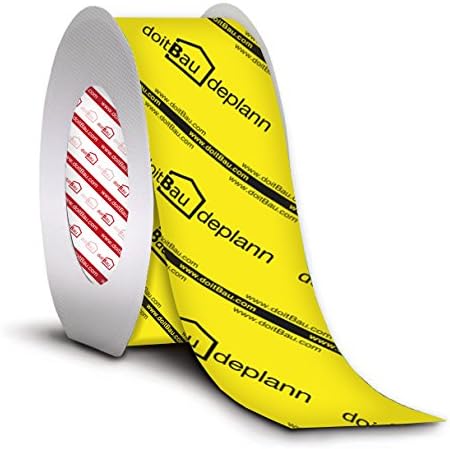 4x doitBau deplann Profi Dampfsperrklebeband gelb 50mm x 25m - Hochleistungsklebeband für Dampfsperr