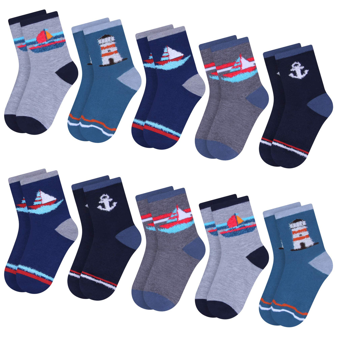 L&amp;K-II 12 Paar Pack Jungen Kindersocken Teenager Stümpfe Frühling und Sommer Socken mit niedlichen M