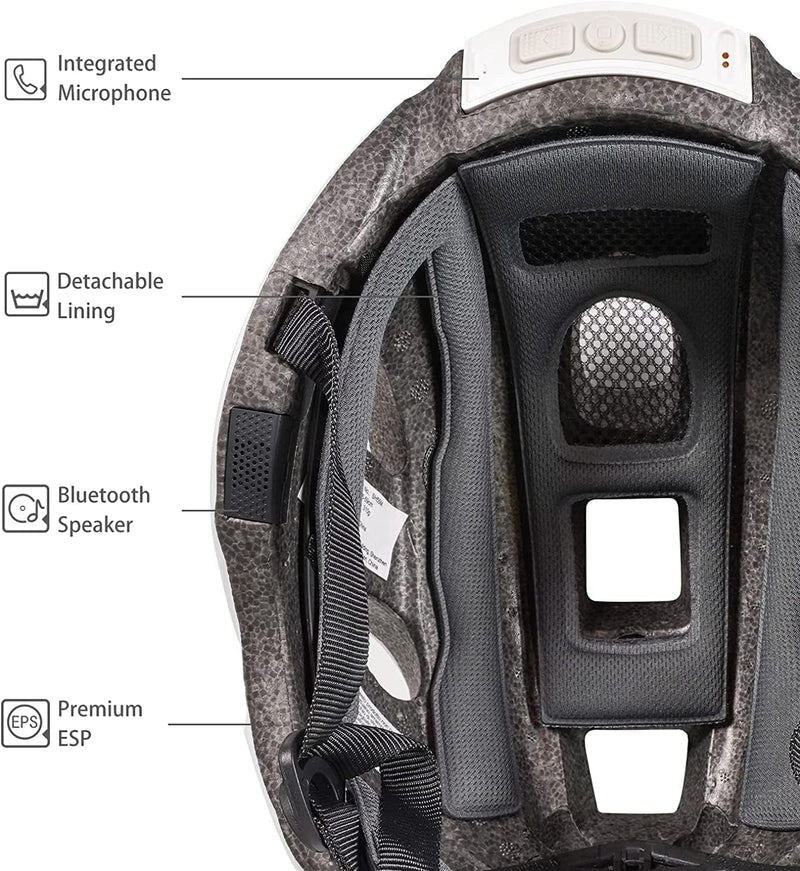 Smart4u Fahrradhelm mit Blinker und Bremslicht, Smart Fahrradhelm mit Lautsprecher, Fahrrad Stadthel