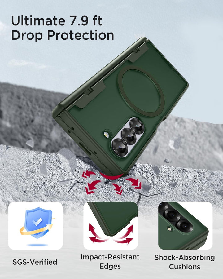Miimall Kompatibel mit Samsung Galaxy Z Fold 7 Magnetisch Hülle, Anti-SPY Displayschutz & Scharniers