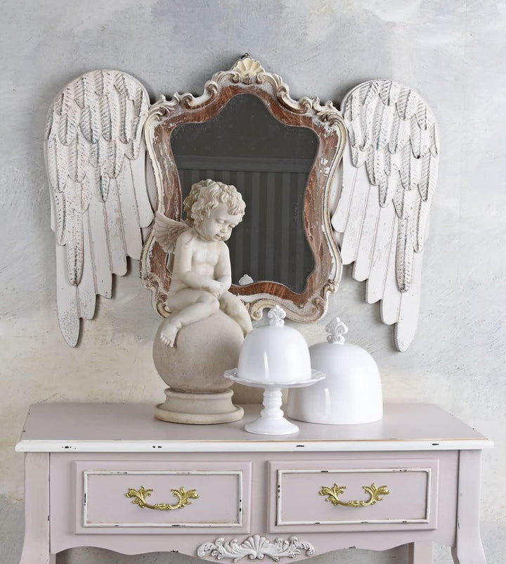 Wandspiegel Engelsflügel Hängespiegel Shabby Chic Spiegel 80 cm got034 Palazzo Exklusiv