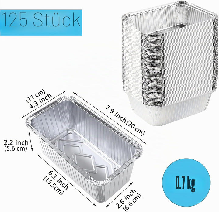 Cobenga 125 Packungen Aluminiumfolien-Backformen, 7,8 x 4 Zoll Einweg-Backformen aus Alufolie, Mini-