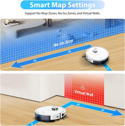 Tikom L9000 Saugroboter mit Wischfunktion, LiDAR Navigation, 4000Pa Staubsauger Roboter, 150Mins Max