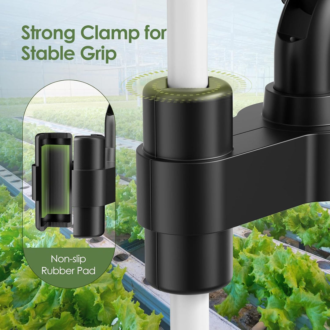 Grow Ventilator mit Clip, 20W Oszillierender Lüfter, 2 Geschwindigkeiten, 90°/120° Doppelschwenk, 31