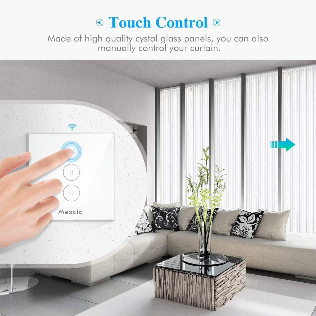 Maxcio Wlan Rolladenschalter, Rolladen Zeitschaltuhr Kompatibel mit Alexa & Google Home, Smart Schal