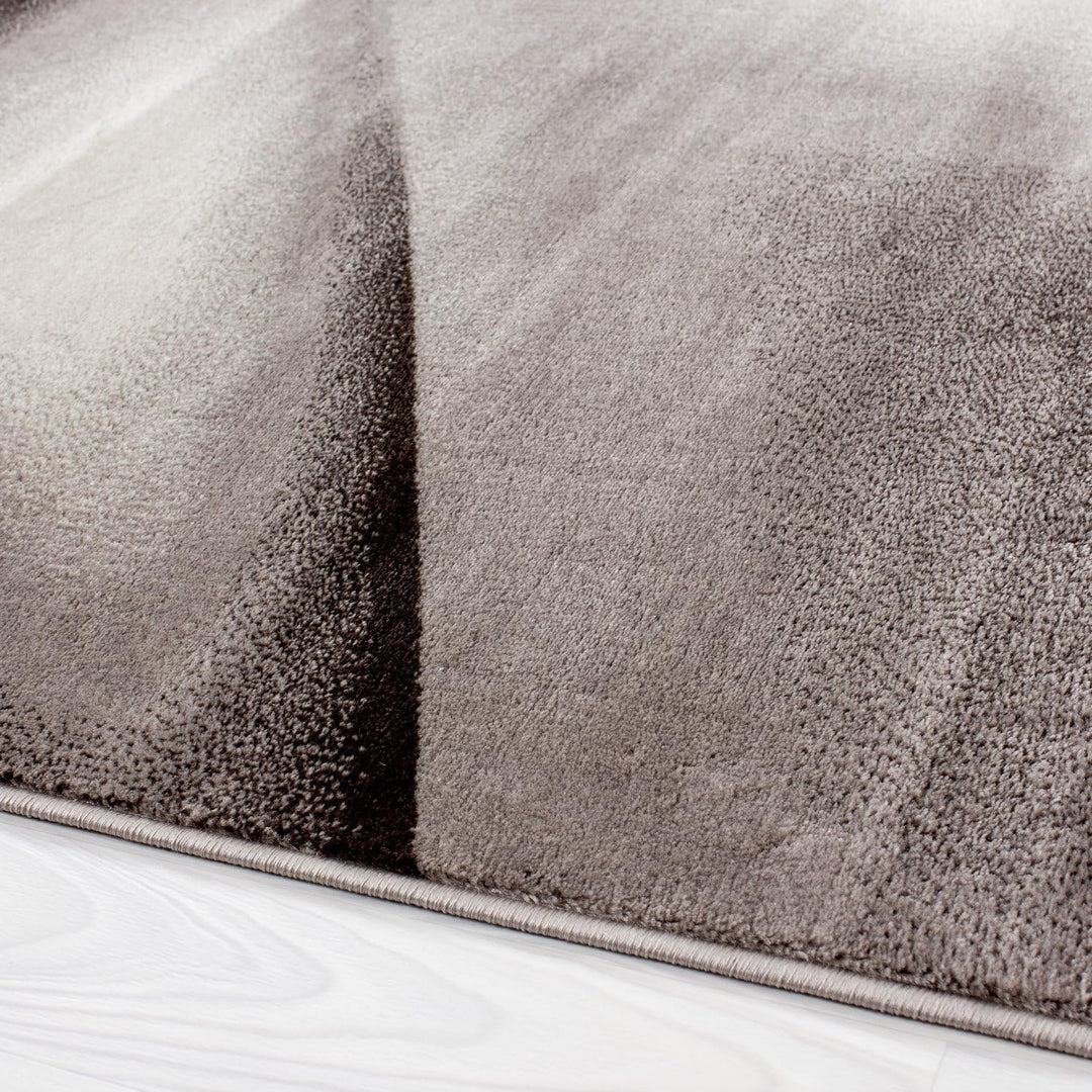 Teppium Moderner Kurzflor Teppich Läufer Flur 80 x 150 cm Braun - Flauschiger Teppich Waschbar, Abst