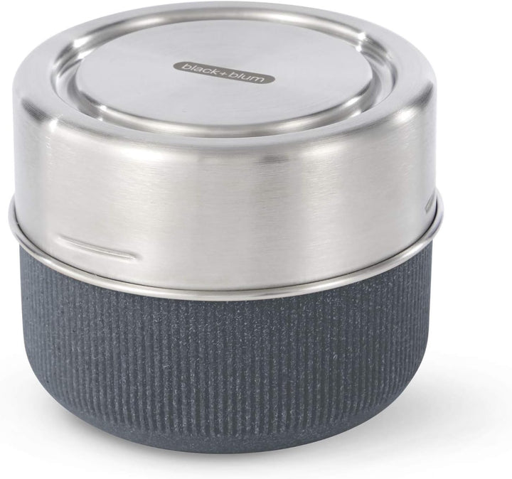 Black+Blum Lunchschale aus Glas | Schiefer | 600 ml | Borosilikatglas mit Schutzhülle aus nachhaltig