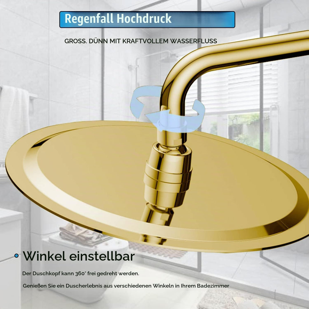 Ohotecy Regendusche Duschkopf 12 Zoll (30cm) Edelstahl-Duschkopf Regenduschkopf aus Edelstahl mit An