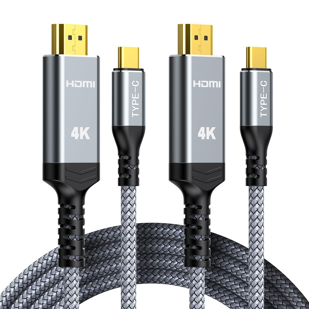 Highwings USB C auf HDMI Kabel 4K 1.8M 2 Stück, USB C HDMI UHD Thunderbolt 3 Kompatibel für iPhone 1