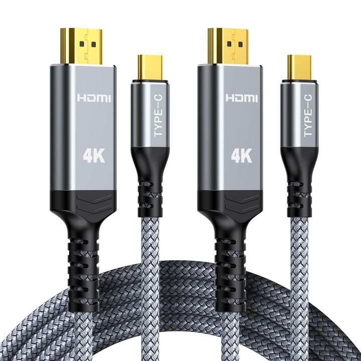 Highwings USB C auf HDMI Kabel 4K 1.8M 2 Stück, USB C HDMI UHD Thunderbolt 3 Kompatibel für iPhone 1