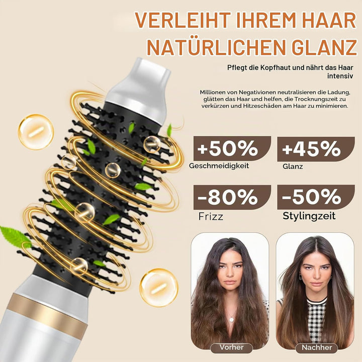 Airstyler 5 in 1, 1000W Warmluftbürste Set mit Lockenstab Automatisch, Air Styler Thermal Brush Haar