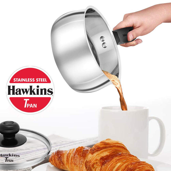 Hawkins Edelstahl Tpan 1 Liter mit Glasdeckel