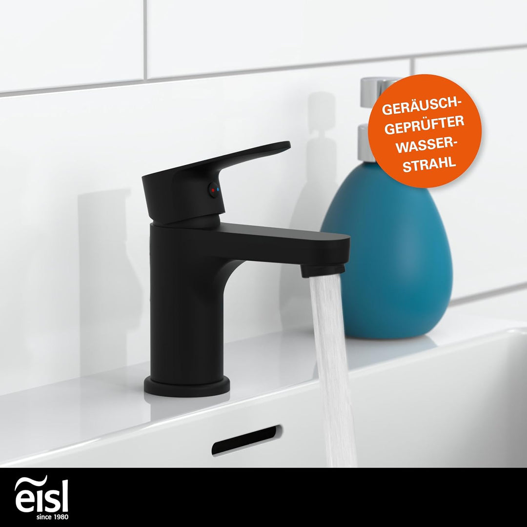EISL CLAUDIO Wasserhahn Bad schwarz, Waschtischarmatur, Waschbeckenarmatur schwarz, schwarzer Wasser