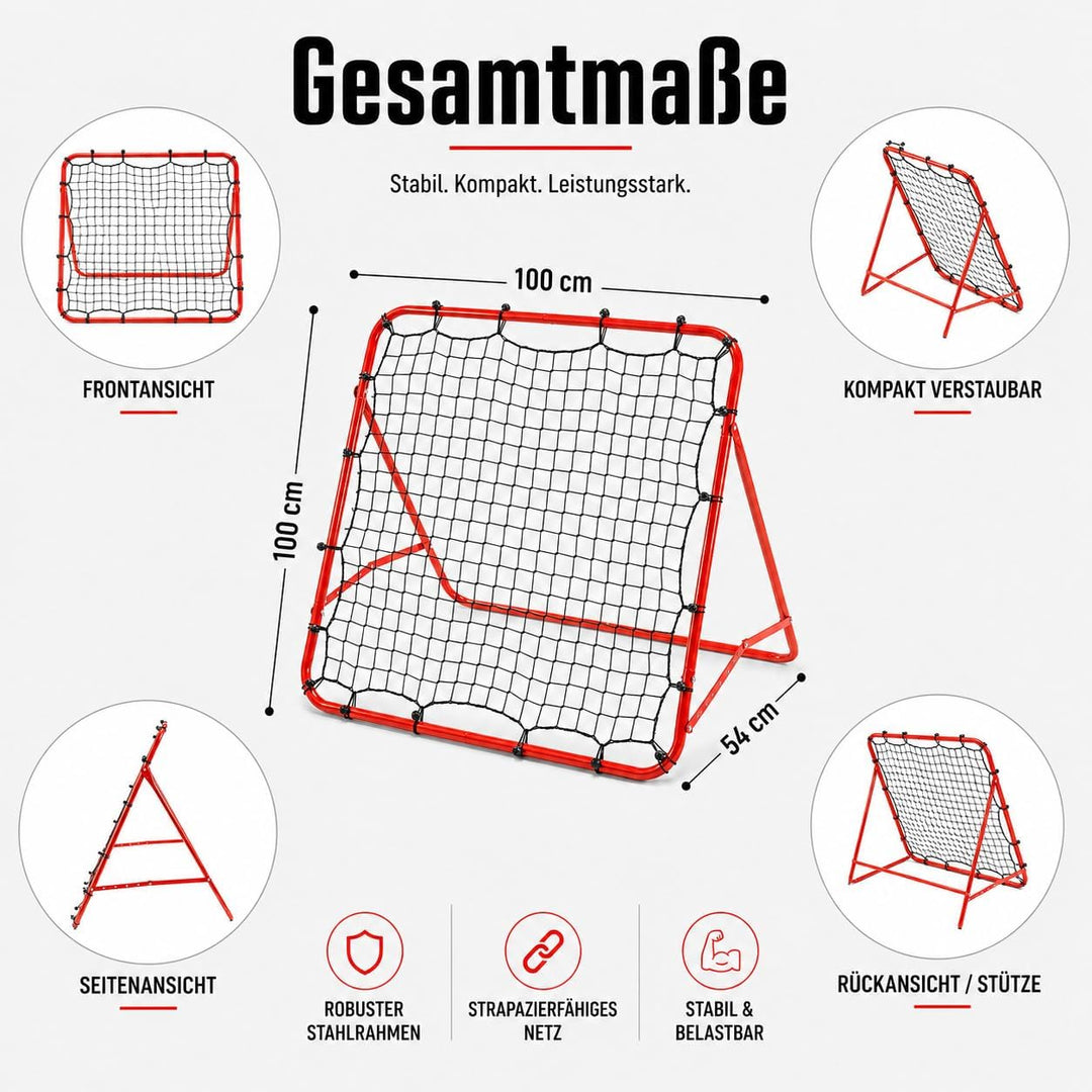Fussball Rebound Netz Kinder und Jugendliche Tragbares Prellwand Verstellbar Fussballtor Kicker für