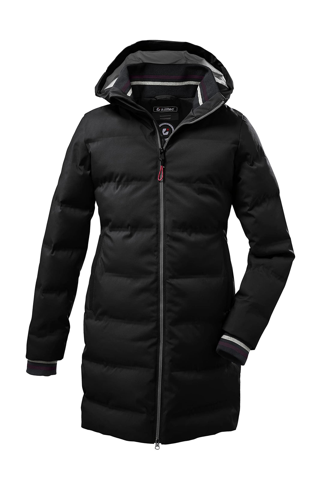 Killtec Mädchen Kow 196 Grls Qltd Ct Wintermantel/Parka in Daunenoptik mit Kapuze 128 Schwarz, 128 S