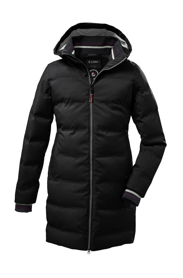 Killtec Mädchen Kow 196 Grls Qltd Ct Wintermantel/Parka in Daunenoptik mit Kapuze 128 Schwarz, 128 S