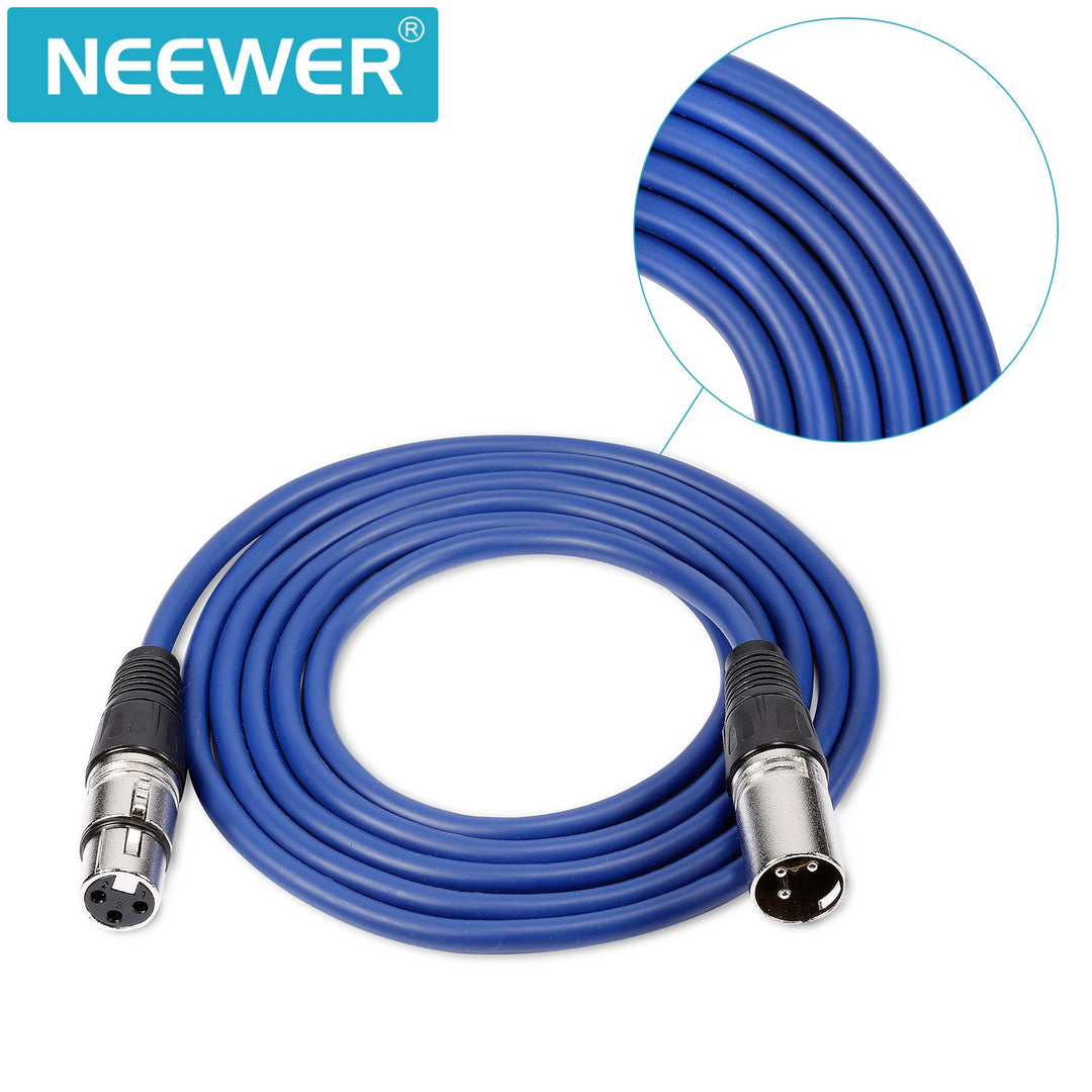 Neewer 6-Pack 1 Meter Audio Kabelkabel, XLR Stecker auf XLR Buchse Mikrofon Farbkabel (grün, blau, l