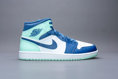 AIR JORDAN 1 Mid Mystic Navy Mint Foam 554724-413 Size 43