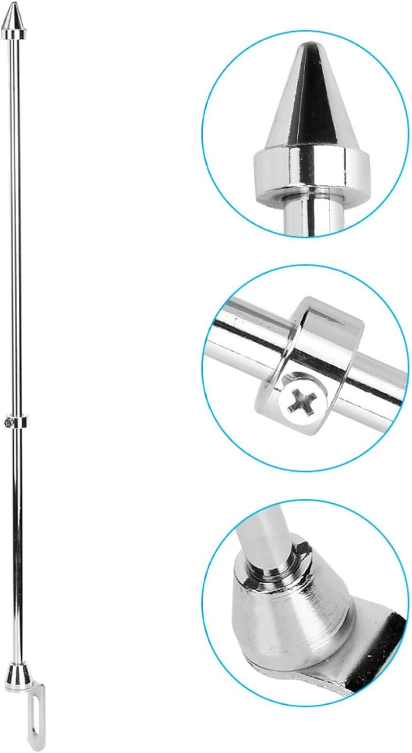 Universal Motorrad Auto Fahnenmast Rücksitz Gepäckträger Halterung Fahnenmast Zubehör (Silber)