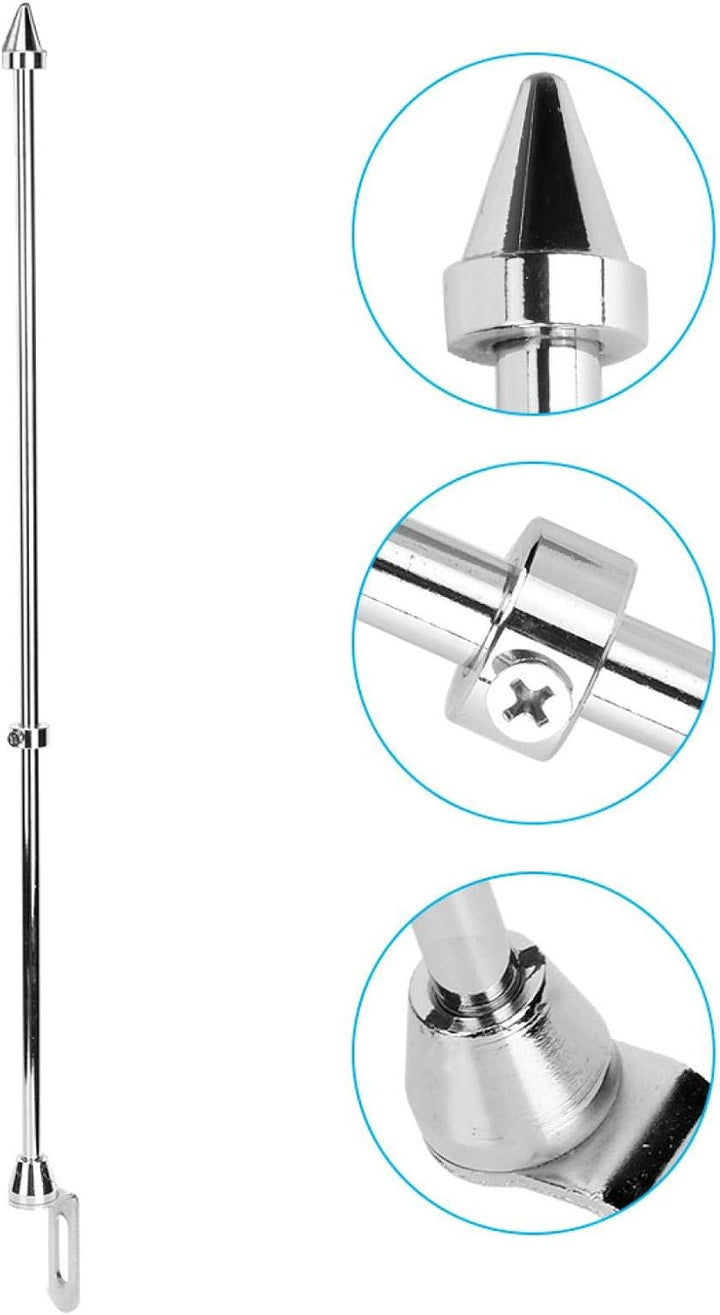 Universal Motorrad Auto Fahnenmast Rücksitz Gepäckträger Halterung Fahnenmast Zubehör (Silber)