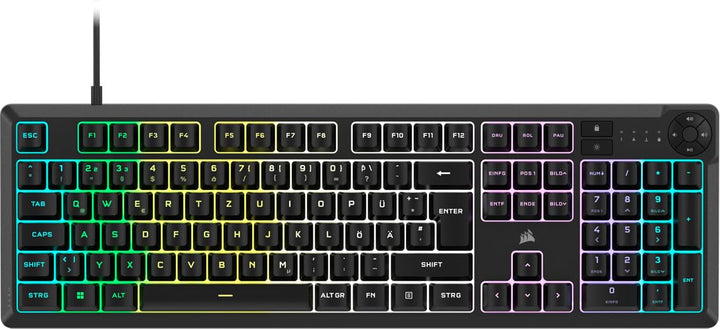 Corsair K55 CORE RGB Membran Kabelgebundene Gaming-Tastatur – Leise, Reaktionsschnelle Schalter – Sp