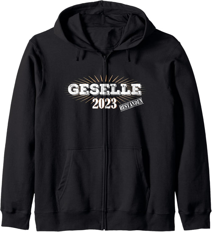 Geselle 2023 bestanden Prüfung Ausbildung Azubi Kapuzenjacke