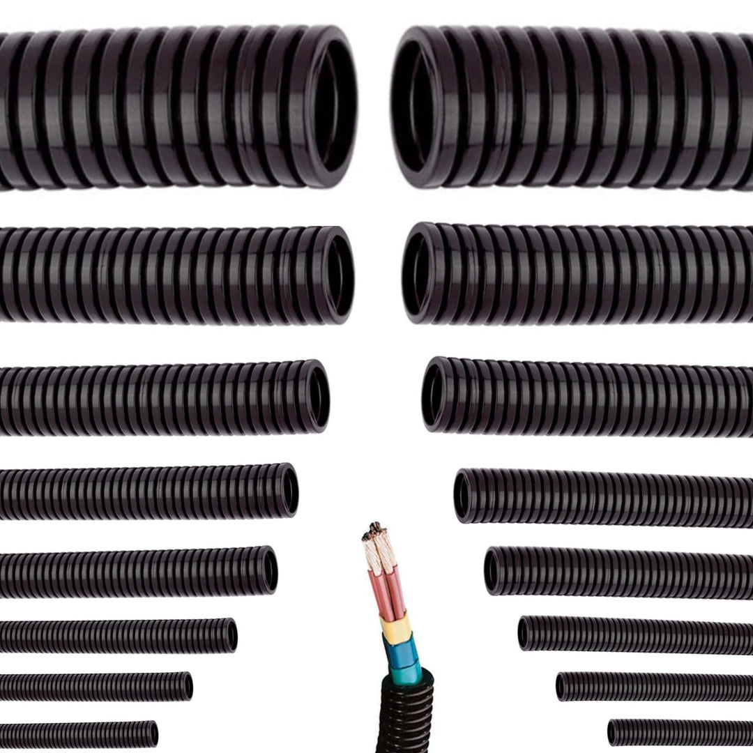 Universeller Flexibles Wellrohr Härtedruck 750N | Länge: 5 10 25 oder 50 m Kabelschutz Schutz Rohr u