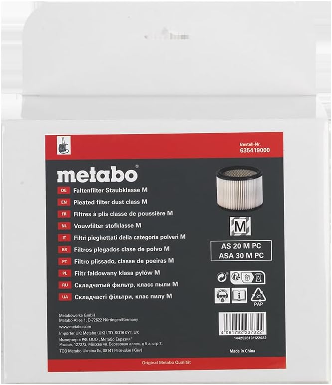 METABO Faltenfilter Staubklasse M (635419000)